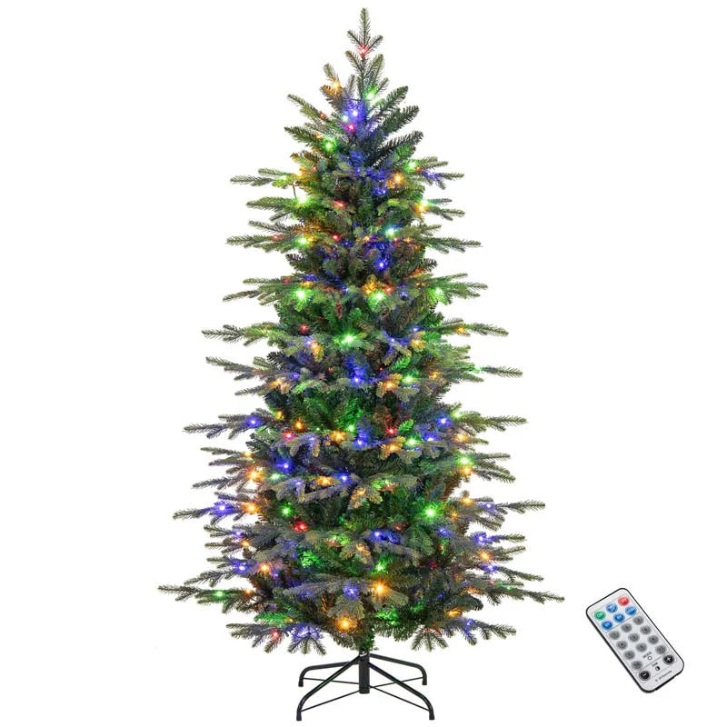 6/7.5/9 FT Pre-lit Artificial Christmas Tree with 260/380/560 Multicolor Lights, 714/1162/1770 Branch Tips, 11 Lighting Modes, Remote & Timer