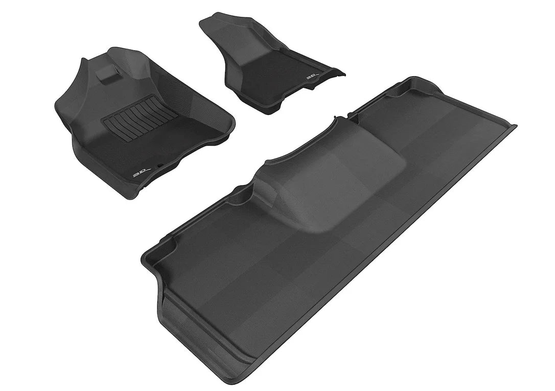 3D MAXpider L1DG02201509 - 2010-2012 Dodge Ram 2500/3500 Mega Cab Kagu 1st & 2nd Row Floormats - Black